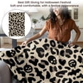 thumbnail image 5 of Halloween Flannel Throw Blanket, Retro Leopard Print Skeleten Bat Jack O Lantern Soft Cozy Blanket, Halloween Decorations for Sofa, Bed, Bedroom, Halloween Party, Fall Home Decor, XS, 5 of 5