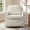 Cream white, variant on Spruce & Spring Upholstered Ottoman Footstool with Padded Cushion for Living Room and Bedroom, Sand