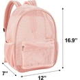 thumbnail image 4 of Heavy Duty Mesh Backpack, See Through College Backpack with Padded Shoulder Straps for Commuting, Swimming, Travel, Beach, Outdoor Sports (Pink), 4 of 8
