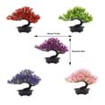 thumbnail image 4 of Cateissary Plantas artificiales Bonsai Tree Faux Pine Planta de plástico Flores Home Room Tabletop Garden Party Hotel Decoración Exhibición Decoración Púrpura, 4 of 6