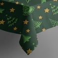 thumbnail image 5 of Dark Green Christmas Tree and Star Pattern Square Tablecloth,Waterproof Square Table Cover,Wipeable Spillproof Washable Table Cover for Home Kitchen Party Decor 52"x52"(132x132cm), 5 of 6