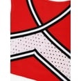 thumbnail image 5 of Linjinx Girls Cheer Leader Cheerleading Uniform Festival Birthday Party Outfit V Neck Top Red 12, 5 of 7