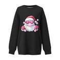 thumbnail image 3 of Uootdi Christmas Santa Christmas Blowing Gift Bubble Printted Graphic Sweatshirt for Women Crewneck Long Sleeve Pullover Casu al Loose Fit Holiday Top, 3 of 5
