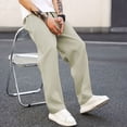 thumbnail image 5 of Men's Casual Pants Elastic Waist Long Pants Breathable Lounge Pants Solid Leisure Trousers, 5 of 5