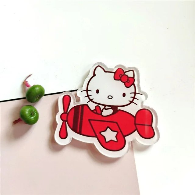 Sanrio-broche de Hello Kitty para niñas, accesorio de papelería de dibujos animados Kawaii, Parche de moda, colgante de Pin, regalo de joyería decorativa