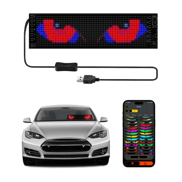 Luz LED Devil Eyes MIMIRGB para parabrisas de coches, 14 x 4 cm