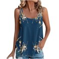 thumbnail image 2 of GaThRRgYP Summer Tank Tops for Women Round Neck,2025 Women's Spring and Summer New Tank Eyelet Embroidery Neck Fashion Independence Day Print Casual Fashion Top Blouse Black XXL, 2 of 7
