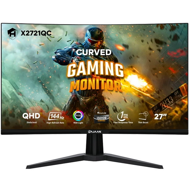  SAMSUNG 32” Odyssey G5 Gaming Monitor, WQHD (2560x1440), 144Hz,  Curved, 1ms, HDMI, Display Port, AMD FreeSync Premium, HDR10,  LC32G55TQWNXZA, Black : Electronics