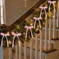 thumbnail image 2 of STPToys 12 Pack Christmas Ribbon Bow Ornaments Pink Pre Tied Bows With Long Tails For Xmas Tree Garland Wreath Staircase Holiday Home Decor, 2 of 6