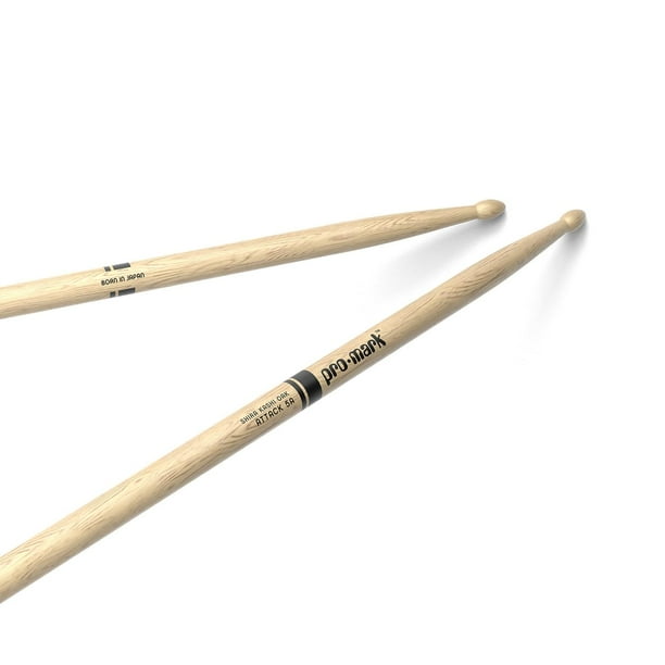 ProMark | Baquetas Classic Attack 5A Shira Kashi Roble, punta de madera ovalada, 1 par