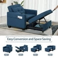 thumbnail image 5 of 3 in 1 Convertible Sleeper Sofa Pull Out Chair Bed with Usb Port Sleeping Couch Blue, 5 of 9