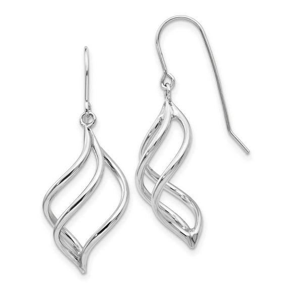 Primal Gold 14 Karat White Gold Swirl Dangle Earrings