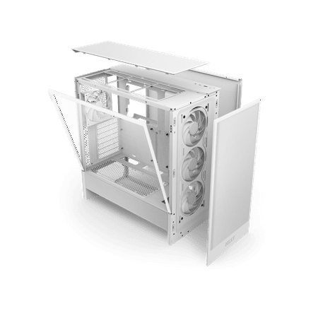 NZXT - H5 Flow RGB 2024 Compact ATX Mid-Tower Airflow Case - White