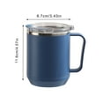 thumbnail image 3 of Double Wall Insulated Stainless Steel Travel Mug with Lid and Handle 460ml Capacity, 3 of 8