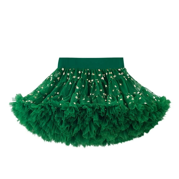 THDHVS Girls Skorts,Skirts for Girls,Girls Sequin Skirt Elastic Waist Pleated Skirt for Party Green 3-4 Years