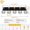 thumbnail image 7 of Farmhouse Bathroom Light Fixtures 5-Light Vanity Lighting with Cage Shade Industrial Wall Mount Sconces for Mirror Cabinet Dressing Table Living Room Hallway, 7 of 7