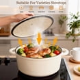 thumbnail image 4 of Enameled Cast Iron Dutch Oven, TAIMASI 5QT Dutch Oven Pot with Lid & Cotton Potholders, Heavy-Duty Cookware for Braising, Stews, Roasting, Bread Baking, All Stovetop Compatible (Cream White), 4 of 8