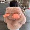 thumbnail image 7 of Fashion Thickening Fleece Outerwear Casual Solid Color Snowsuit Girl's Plus Velvet Faux Fur Winter Princess Hooded Jackets Clothes, 7 of 7