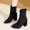Black, variant on Women's Ankle Boots Pointed Toe Chunky Block Heel Short Boots for Women Low Heeled Booties Brown 5.5(36)