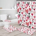 thumbnail image 6 of 2024 Valentine's Day decorative shower curtain, bathroom four-piece set Rose shower curtain decoration set Printed Waterproof shower curtain Anti-slip mat, 6 of 7