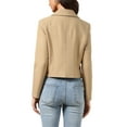 thumbnail image 3 of INSPIRE CHIC Cropped Blazer for Women's Lapel Collar Work Office Long Sleeve Suit Jacket Business Blazers XL Khaki, 3 of 5