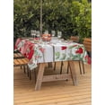 thumbnail image 2 of Outdoor Tablecloth with Umbrella Hole and Zipper, Valentines Love Heart Rectangle Table Cloth 60x102 Inch Waterproof Tablecloth, Retro Red Eucalyptus Botanical Picnic Table Cover for Patio Camping, 2 of 7