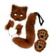 thumbnail image 3 of Conjunto de máscara y cola para mujeres y niñas, disfraz de tocado de peluche decorativo con orejas de peluche. Marrón rojizo, 3 of 9