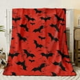 thumbnail image 3 of Halloween bat print blanket, soft and warm flannel blanket suitable for napping, camping, traveling, office(50*60IN), 3 of 4
