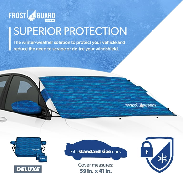 FrostGuard Deluxe Full-Coverage Car Windshield Cover, Blue, 41 x 59 inches  