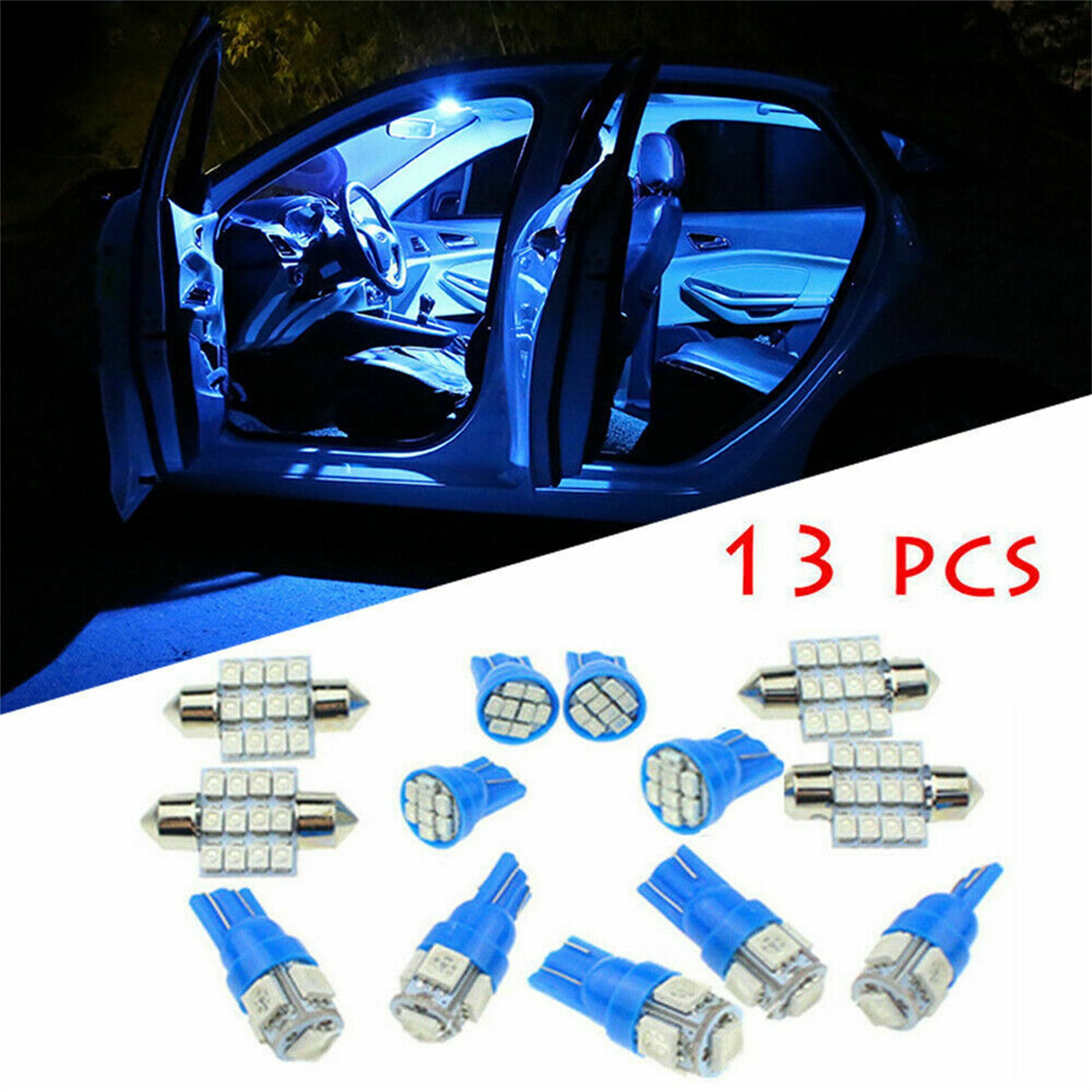 13X Car White LED Lights Kit for Stock Interior & Dome & License Plate Lamps US 