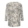 thumbnail image 5 of Jacenvly Hauts pour Femmes Liquidation Femmes Dames Manches 3/4 Fleurs Imprimées Col Rond Manches Longues Haut/chemise Col Rond Femmes Hauts Solde, 5 of 5