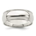 thumbnail image 4 of 925 Sterling Silver 7mm Half Round Milgrain Band Ring Size 13, 4 of 7