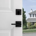 thumbnail image 5 of Kwikset Halifax Matte Black Zinc Lever and Single Cylinder Deadbolt, 5 of 7