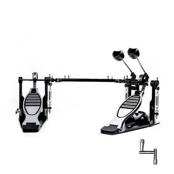 Vaisoeny Double Bass Drum Pedal, Double Chain Double Bass Pedal, Double Kick Pedal for Bass Drum，Drum Set Kit and Electronic Drums (V-HT12)