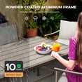 thumbnail image 6 of 9-Piece Aluminum Outdoor Dining Set, 84" Rectangular Table with 8 Rope Chairs & Cushions, 6 of 7