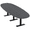 Asian Night w/Matte Black Base no Electric, variant on 12 Person Boat Oval Conference Table With Metal T-Bases Electric Units