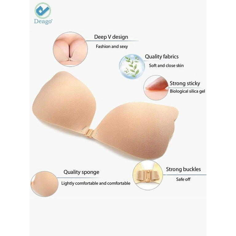 Deago Nipple Covers Self Adhesive Strapless Backless Bra Lifting Push Up  Sticky Bras For Swimming Wedding Party Evening Dress