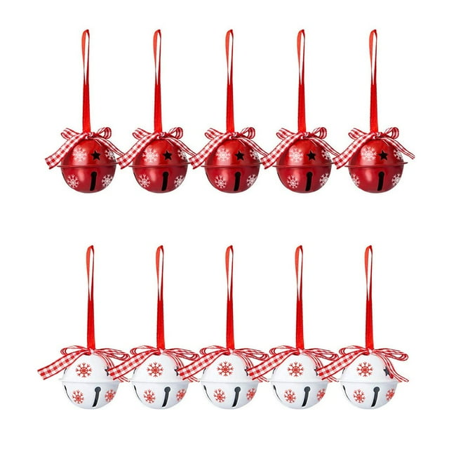 10Pcs Christmas Bell Exquisite Clear Sound Ornamental Lovely Tree Jingle Bell for Home