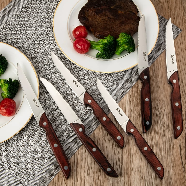 Dishwasher Safe Steak Knife Set Of 6 Premium Kitchen Table Knife
