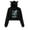 Black-HL12603, variant on Ronnie Radke Hoodie Sweatshirt for Girls Cat Ear Crop Top Women Casual Girl Youth Streetwear