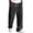 Black-#011, variant on Mens Linen Cotton Pants Drawstring Waist Lightweight Baggy Sweatpants Loose Fit Beach Travel Straight Leg Pants With Pockets