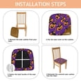 thumbnail image 4 of Halloween Pumpkins with Witch Hats Seat Covers for Dining Room Chairs Set Of 6,Stretch Printed Washable Chair Seat Cover with Elastic Ties and Button,Removable Waterproof Couch Cushion Covers, 4 of 6