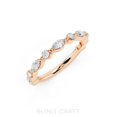 thumbnail image 2 of 1/2 Ctw Moissanite Wedding Band 14K Rose Gold Plated S925 Silver Stackable Ring D Color VVS1 Fine Jewelry Gift Size 9, 2 of 6