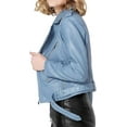 thumbnail image 2 of HOT! Women's Genuine Blue Lambskin Leather Jacket Slim Fit Biker Collared jacket Coat W372, 2 of 4