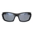thumbnail image 2 of Choppers Mens Classic Rectangular Warp Biker Plastic Sunglasses All Black, 2 of 4