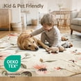 thumbnail image 4 of ODIKA Beige Watercolor Blooms Abstract Vine Pile Playroom Imitation Pet Friendly & Kids Safe for Bedroom, Bedside, Nursery, 4 of 7