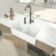 thumbnail image 3 of Logmey 33"x18" Double Bowl Kitchen Sink in White,Ceramic Porcelain Sink with Strainer, 3 of 8