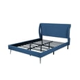 thumbnail image 5 of Full Size Platform Bed Frame, Upholstered Bed Frame with Padded Headboard and Metal Legs, Metal Platform Bed Frame for Kids Adults Bedroom, No Box Spring Needed, Easy Assembly, Navy, 5 of 7