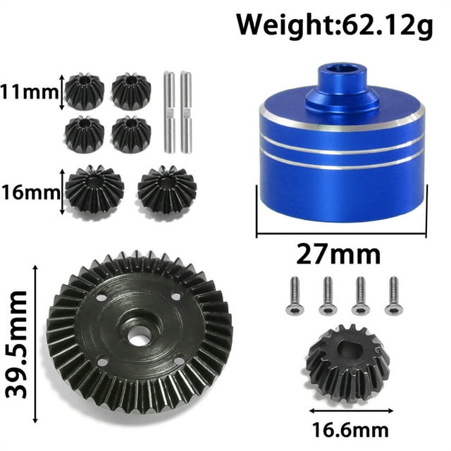 VONKY Durable Durableerential Gear Box For 1/10 TT02 RC Car Accessories Red