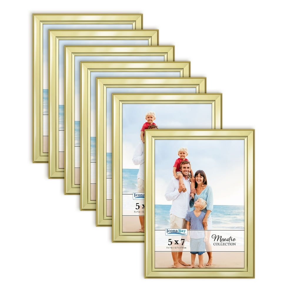 Icona Bay 5x7 Gold Picture Frames, Modern Contemporary Style, 12 Pack